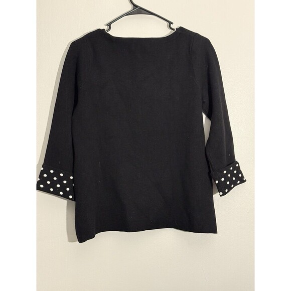 Anthropologie CYNTHIA ROWLEY Polka Dot Crewneck Sweater preppy corpcore work - Picture 5 of 5